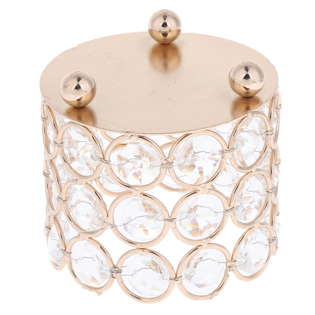 3pcs 3'' Crystal Beads Candle Holder Banquet Candlestick Table Centerpiece