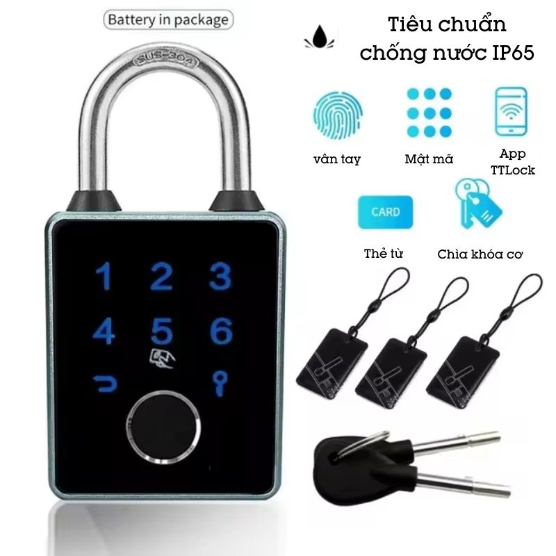 Ổ Khóa Thẻ Từ Mật Khẩu Mã Số Vân Tay Thông Minh Hỗ Trợ Chìa Cơ T55D