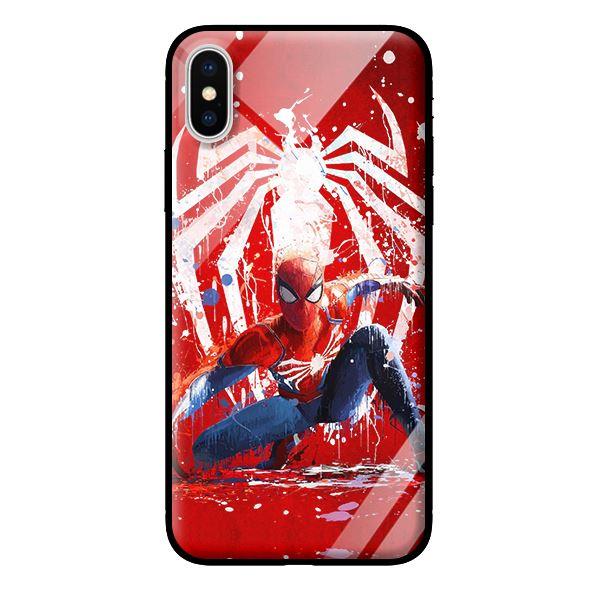 Ốp lưng kính cường lực cho iPhone XS Người Nhện - Hàng chính hãng