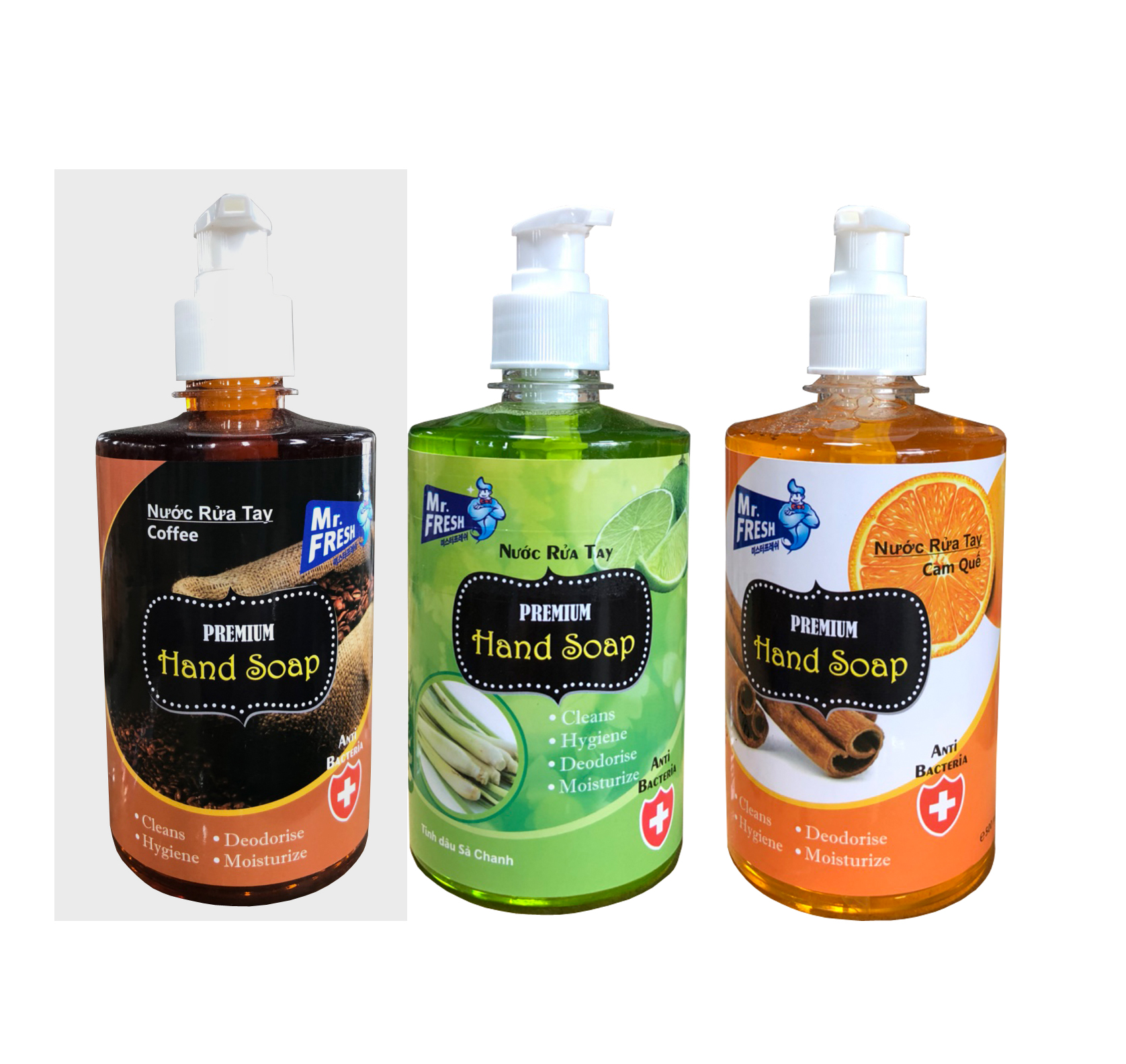 Combo 2 chai nước rửa tay Hand Soap 500ml Hương Cam Quế Và ,Xả Chanh