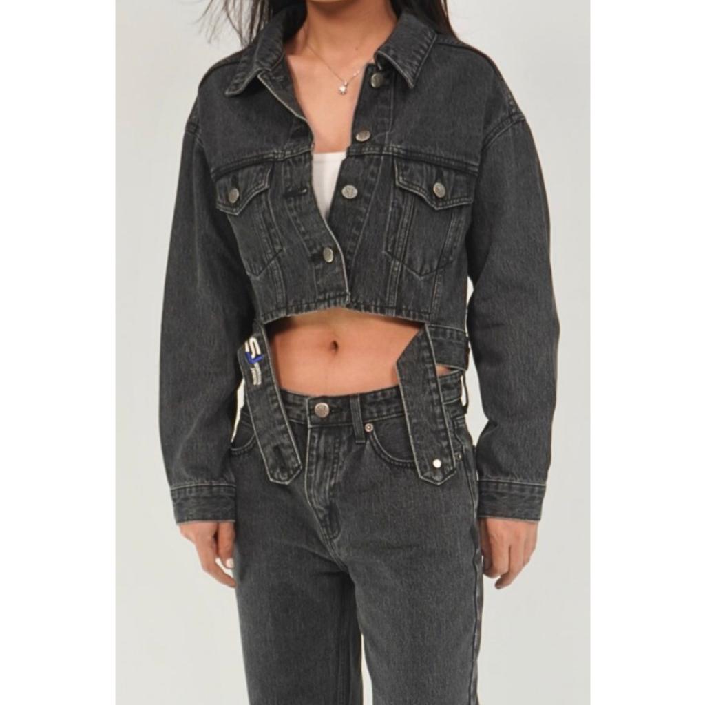 Áo khoác jean A4, áo khoác bò nữ phong cách, chất liệu cotton 100% chĩnh hãng thương hiệu Samma Jeans