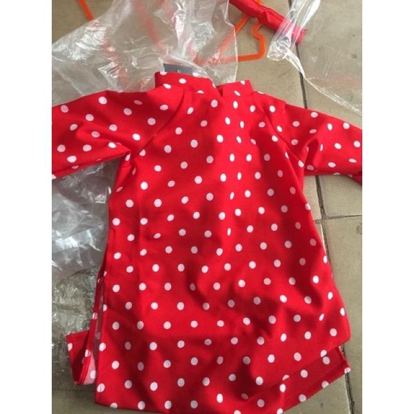 ÁO DÀI chấm bi cho bé nhà