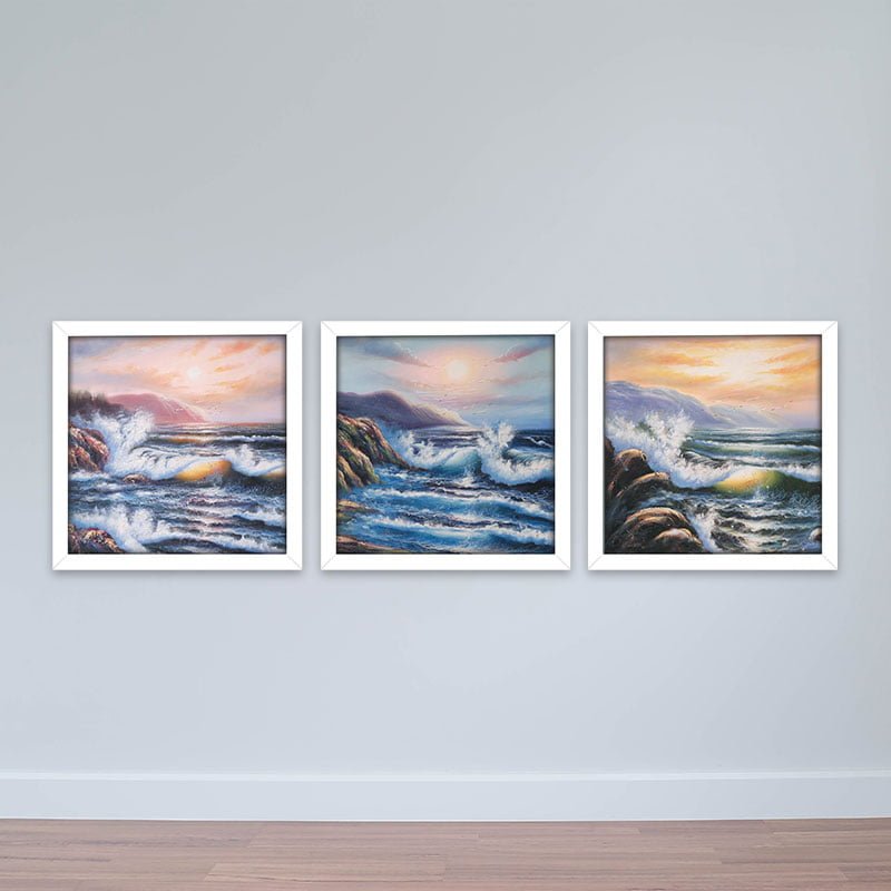 Tranh treo khách sạn "Hoàng hôn biển" | Tranh khách sạn W2258 Canvas có viền