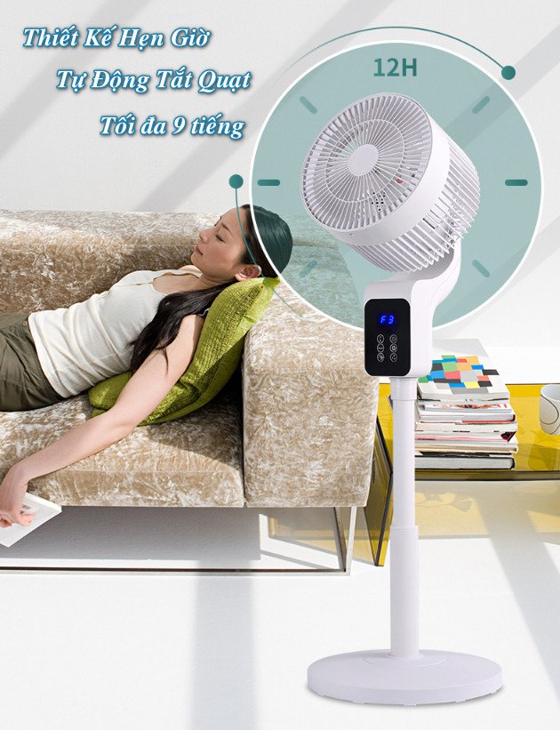 Quạt đứng đối lưu NaturalHome Air 3D (Công Nghệ Nhật Bản) có remote điều khiển