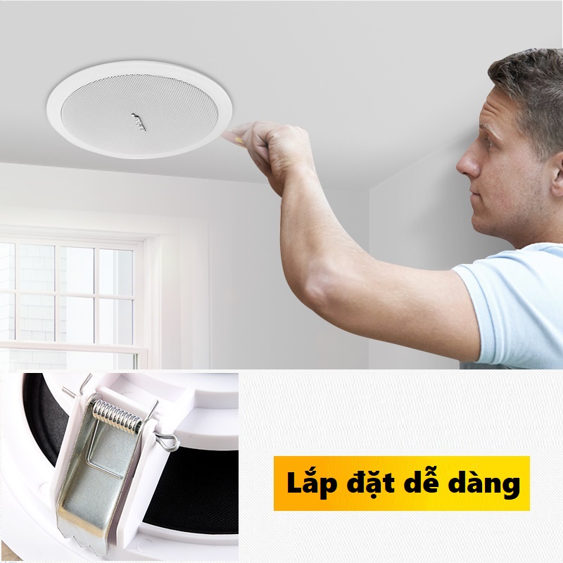Bộ 4 loa không dây bluetooth âm trần âm thanh nổi SAST cao cấp 20W  - lắp đặt trong nhà lẫn ngoài trời