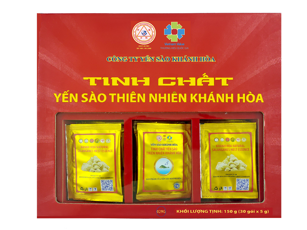 TINH CHẤT YẾN SÀO THIÊN NHIÊN KHÁNH HÒA - HỘP 30 GÓI 5 GRAM