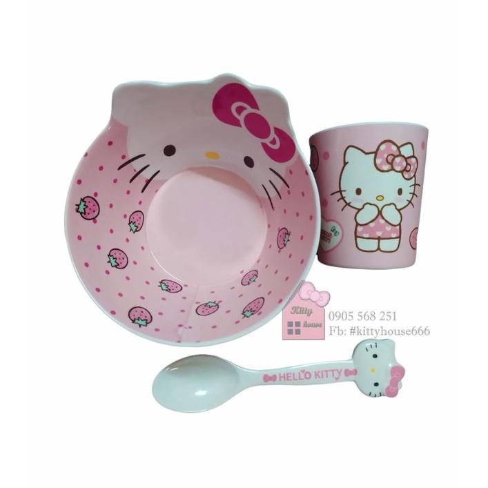 SET COMBO TÔ / CHÉN LY MUỖNG KITTY KITTY HOUSE