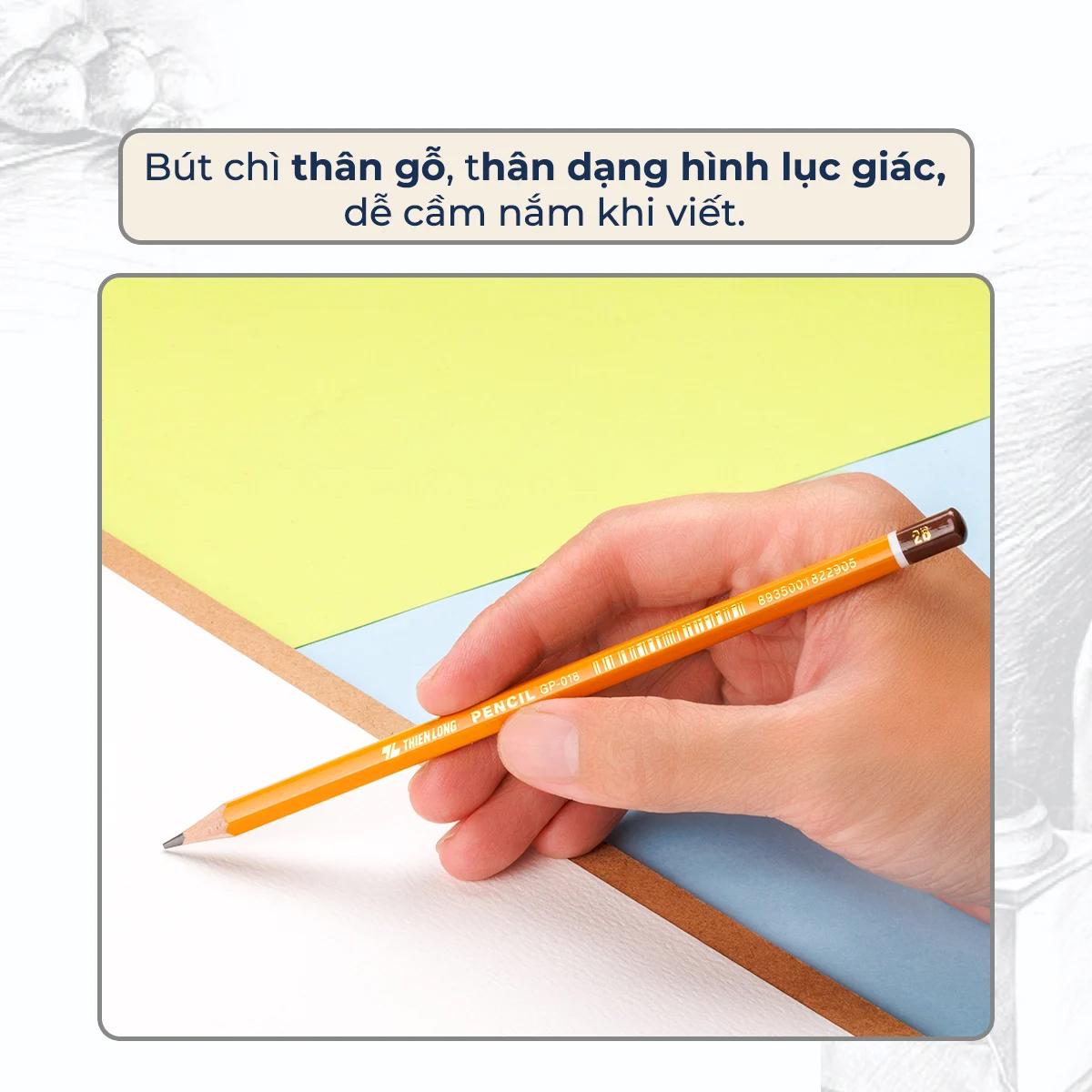 Hộp 10 Bút Chì Gỗ 2B - Thiên Long GP-018-2B