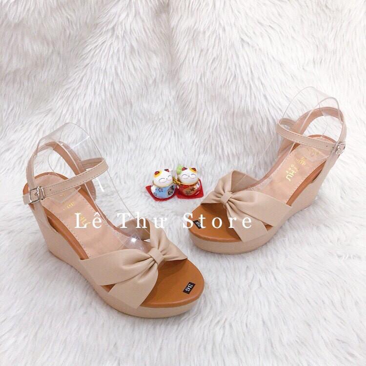 Giày cao gót 9 phân đế xuồng bản chéo nơ siêu nhẹ LT