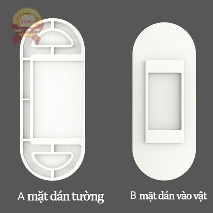 Bộ 2 Miếng Nhựa AB Giá treo ổ điện điều khiển điều hòa router wifi trượt cài chữ T dính dán tường 2 mặt A B siêu chắc