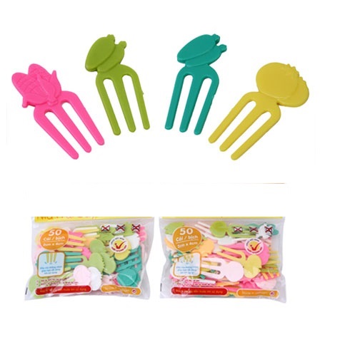Set 50 Nĩa Ghim Mứt, Trái Cây Sắc Màu Kiểu Dáng Xinh Xắn