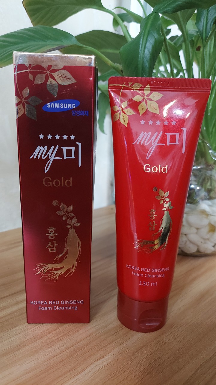 Sữa Rửa Mặt Sâm Đỏ My Gold Hàn Quốc 130ml làm trẻ hóa da , se khít lỗ chân lông và giảm thâm nám