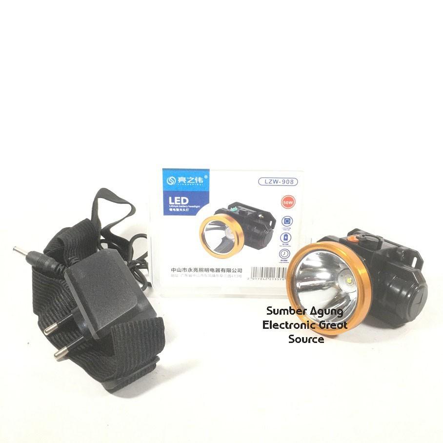 Đèn Pin Đội Đầu Pin Sạc LZW-908 50W + Tặng Kèm Bộ Sạc