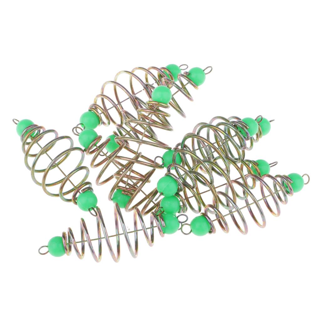 2x10pcs Spring/Coil Inline Fishing Feeders, Baits Cage Carp Fishing Tackle