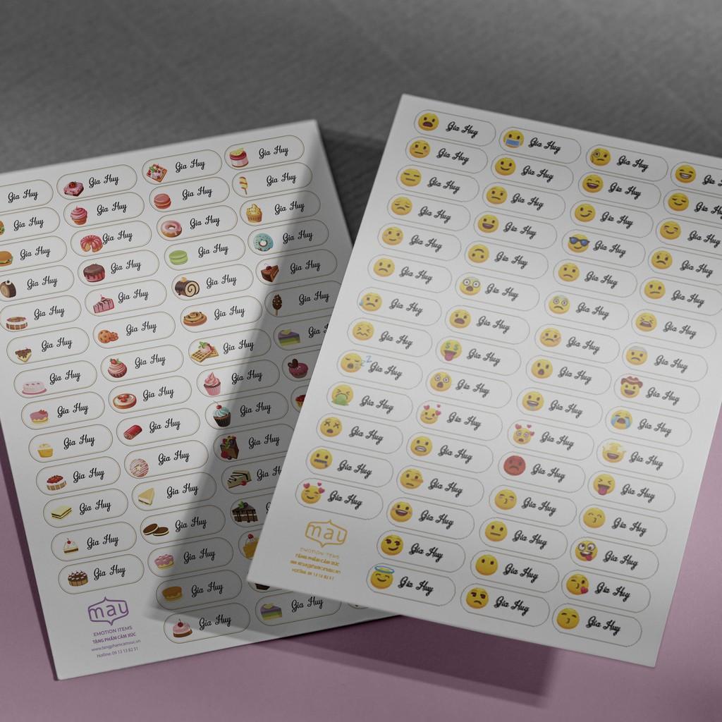 Sticker dán đồ dùng học tập in tên bé 40k có 218 stickers 1*3cm theo yêu cầu