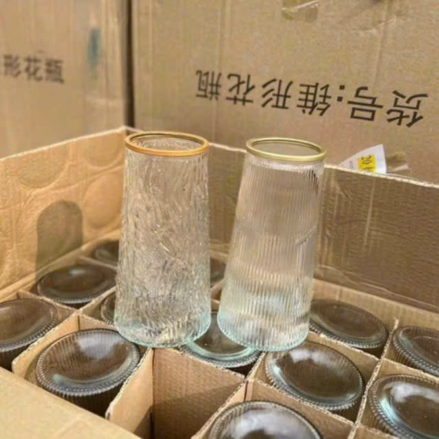 Lọ Hoa Thủy Tinh Trong Suốt &amp; Bình Thủy Tinh Hổ Phách Cắm Hoa Trang Trí Nhà Cửa - HÀNG CHÍNH HÃNG MINIIN