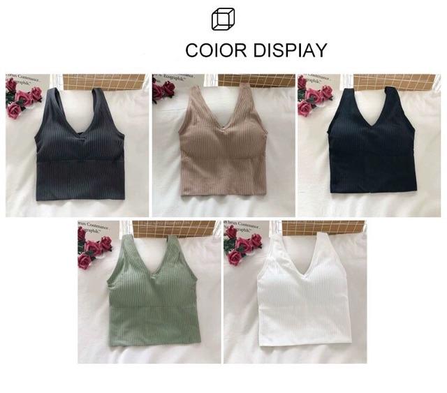 Áo Croptop 2 Dây có mút ngực xịn - Áo Bra ba lỗ Tập Gym , Yoga siêu hot hè 2021