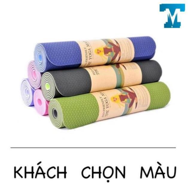 Thảm Tập Yoga TPE Cao Cấp 2 Lớp Dày 6Mm Mềm Mịn Chắc Chắn -