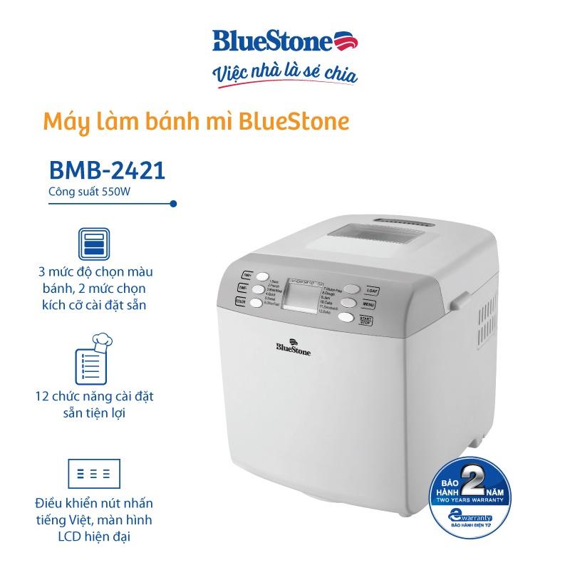 Máy Làm Bánh Mì Bluestone BMB-2421,Công Suất 550W, 12 Chế Độ Tự Động, Hàng chính hãng