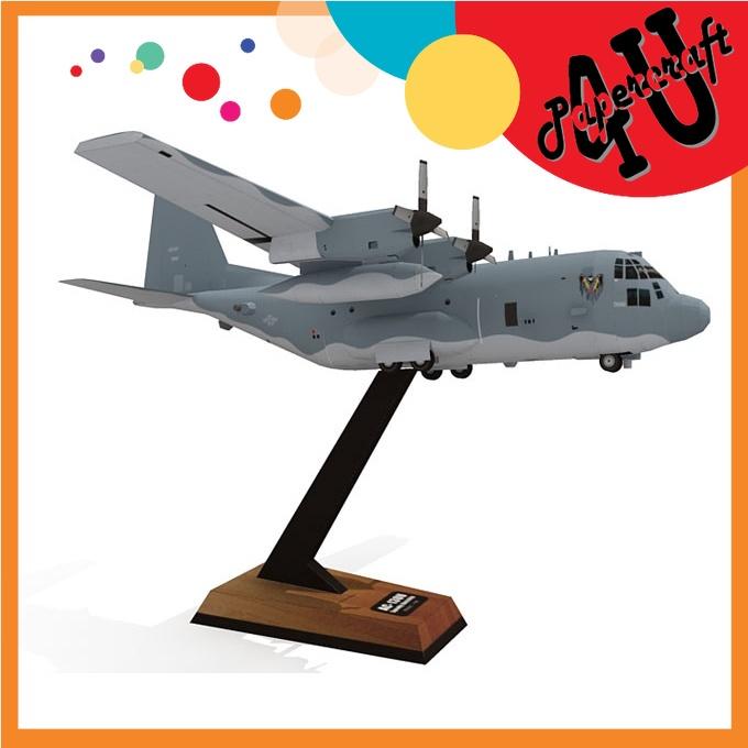 Mô hình giấy máy bay AC-130U tỉ lệ 1/100