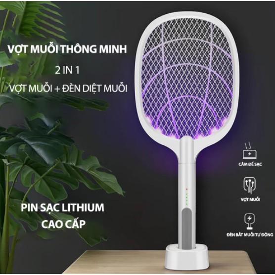 Vợt bắt muỗi thông minh kiêm đèn bắt muỗi tự động 2in1