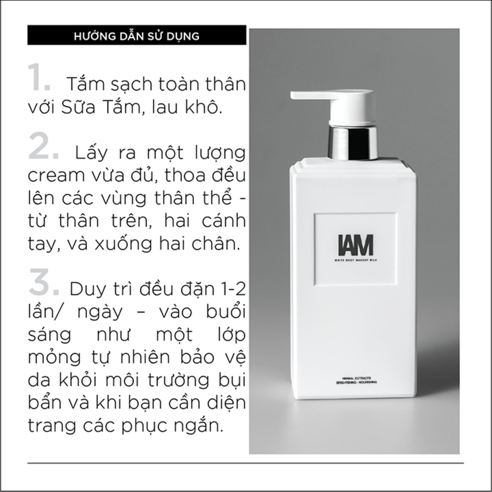 IAM WHITE BODY MAKEUP MILK - 300ML - Sữa Makeup và dưỡng thể giúp làm trắng da