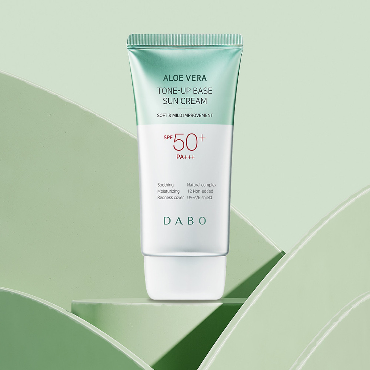 Kem chống nắng Lô Hội dưỡng da, nâng tone DABO Aloe Vera Tone-up Base Sun Cream SPF 50 Pa+++ Hàn Quốc 70ml tặng móc khóa