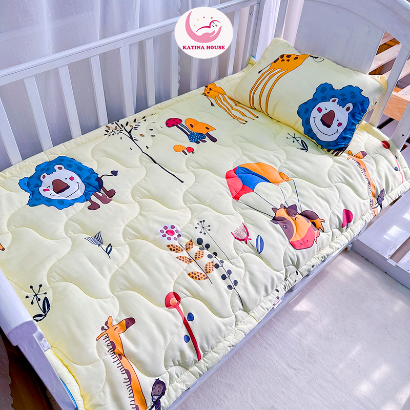 Bộ gối nệm cho bé đi học Katina House ,vải Tencel cực mềm mát, họa tiết đáng yêu, nhiều kích cỡ