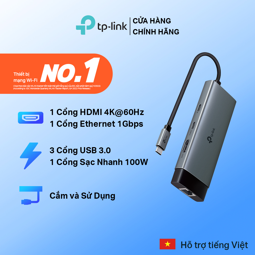 Bộ Chuyển Đổi HUB USB Type C TP-Link UH6120C 6 Cổng và UH9120C 9 Cổng - Hàng Chính Hãng