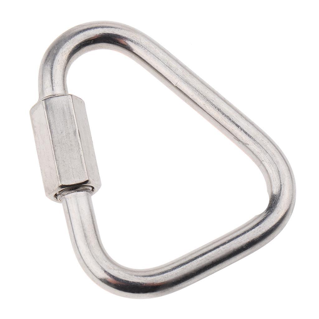 2X Outdoor Triangle Stainless Steel Carabiner Camping Keychain Quick Link 6mm