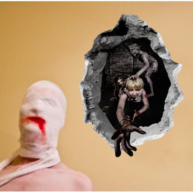 Decal trang trí tường - Tranh 3D lễ hội Halloween