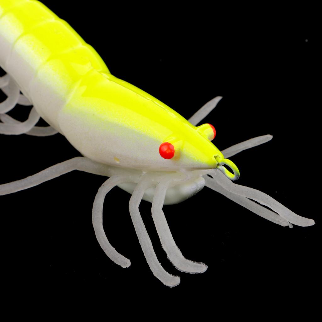 Simulation Shrimp Squid Jigs Squid Fishing Hook with Luminous Legs & 3D Eyes