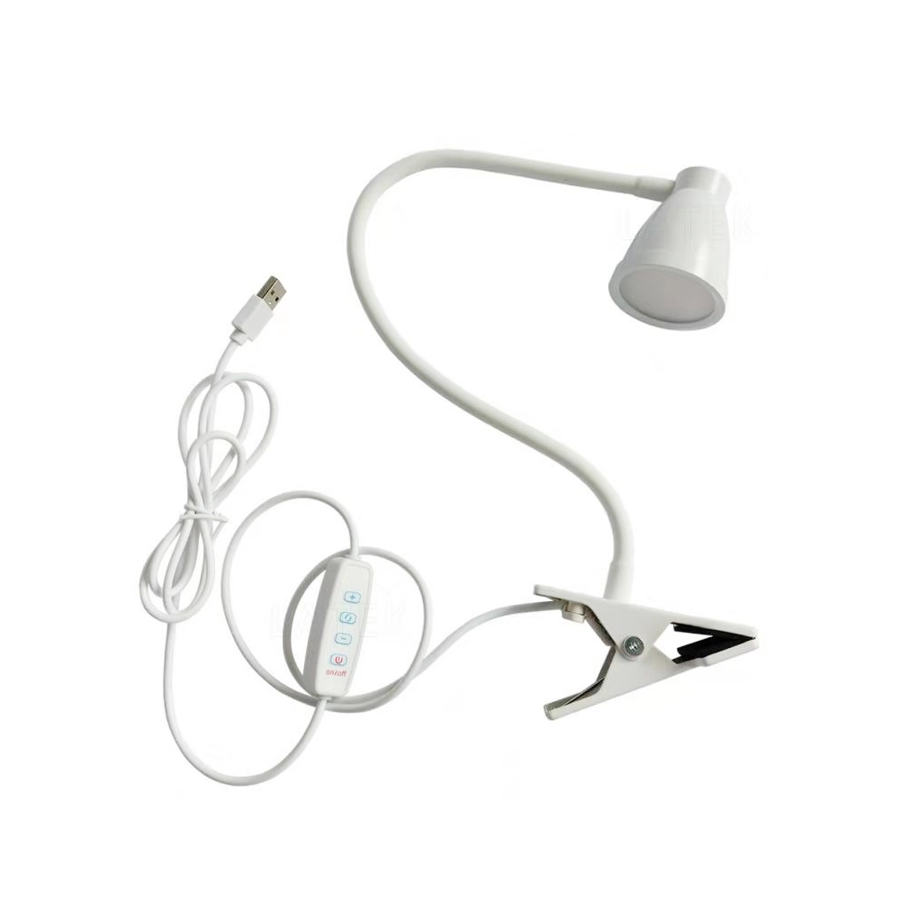 Đèn học, Đèn đọc sách kẹp đầu giường đa năng bóng LED 3 chế độ ánh sáng 3W, Nguồn USB 5V