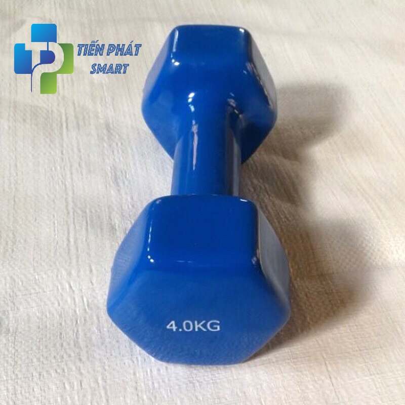 Bộ 2 Tạ Tay 4kg Bọc Cao Su Trơn Lõi Thép Cao Cấp Chính Hãng-Giao Màu Ngẫu Nhiên