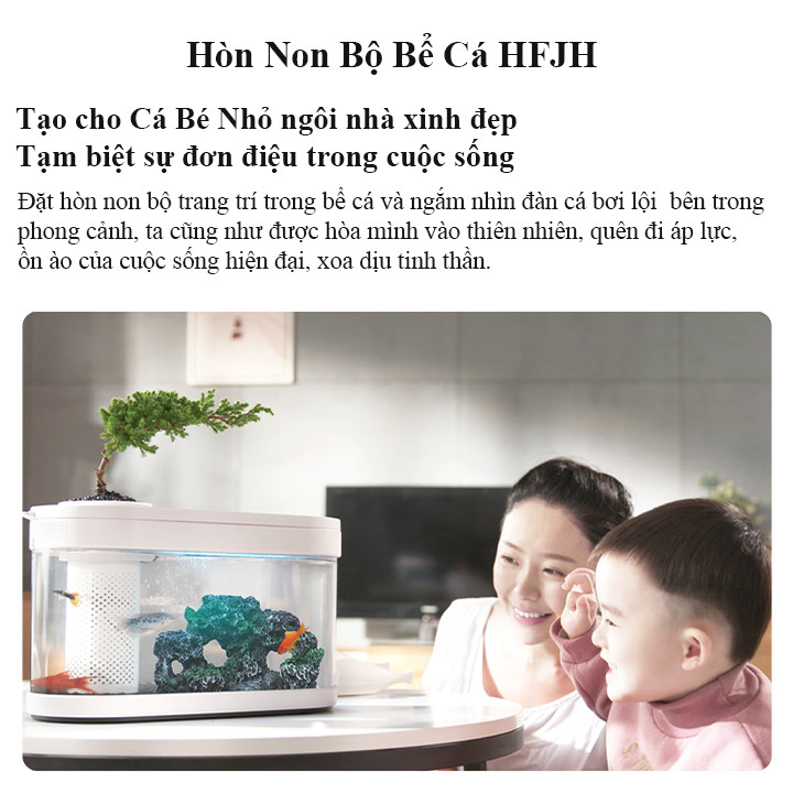 Mô hình lưỡng cư HFJH trang trí bể cá cảnh YYB 003 Hàng Chính Hãng