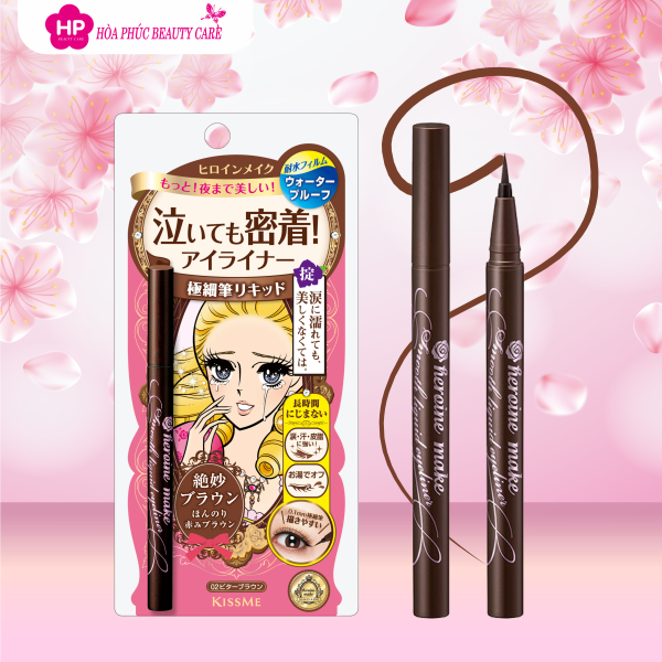 Bút Kẻ Mắt Nước Siêu Chống Trôi Kissme Heroine Make Smooth Liquid Eyeliner Super Keep Nét Siêu Sắc Mãnh 0.1g (Màu Nâu)