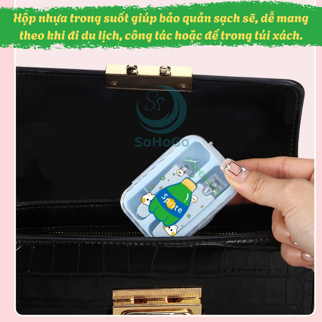 Bộ Cắt Móng Tay Mini Kèm Hộp Đựng Dễ Thương -Set Kềm Cắt Móng Tay Gọn Nhẹ Cute Cartoon -Dụng Cụ Cắt Móng Tay 2 Chiếc Trong Hộp Mini