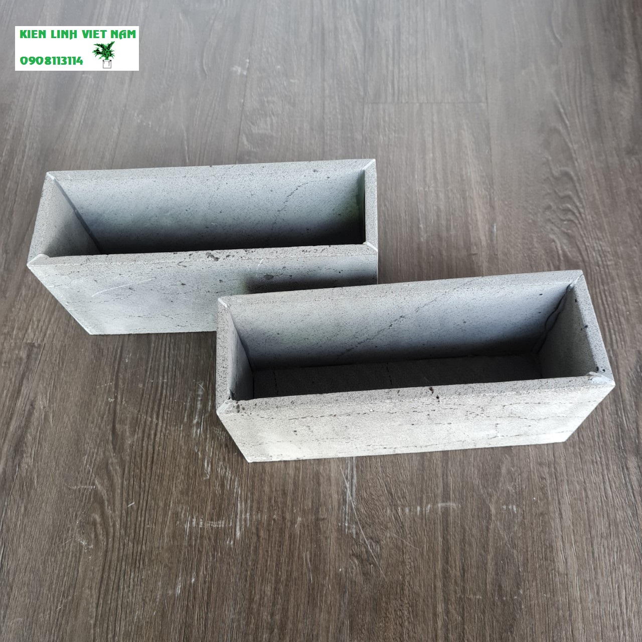 Chậu trồng hoa đá ong xám tự nhiên - hình chữ nhật dài 30cmxR10xC15cm - trồng cây cảnh treo ban công giếng trời – trồng cây ốp tường hoặc treo tường để bàn độc đáo