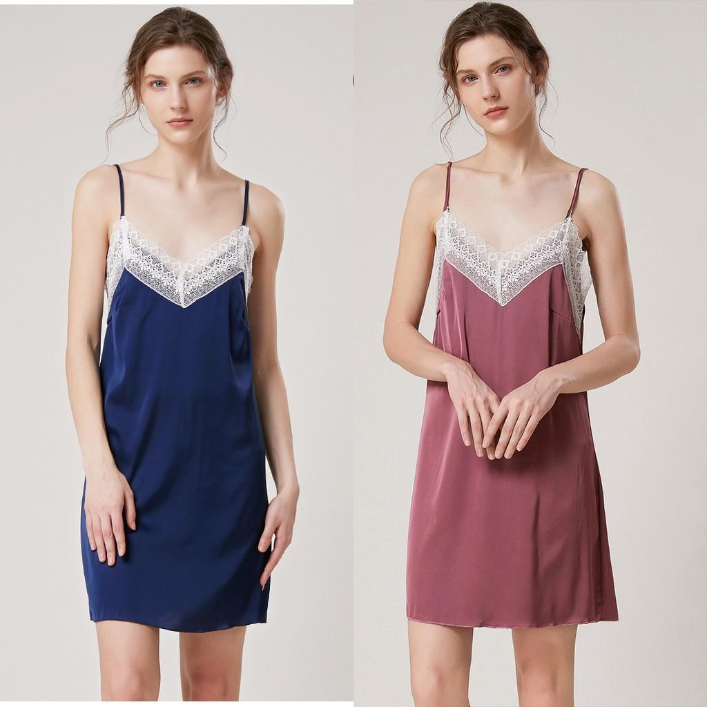 Váy ngủ lụa sexy- váy ngủ ren lụa siêu đẹp B1038