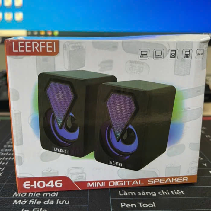 Loa vi tính để bàn SUPER BASS cực đã, có LED, dòng loa cao cấp cho laptop, pc, điện thoại MÀU ĐEN - Hàng Nhập Khẩu