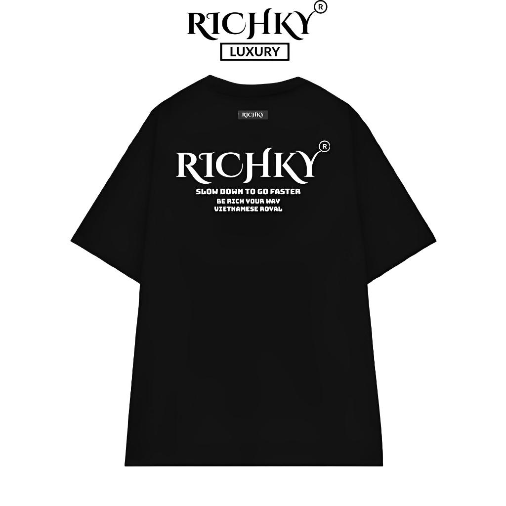 [Mã INBAU300 giảm 10% đơn 250K] Áo Thun Local Brand Unisex Richky Premium Tee Be Rich Your Way - RKP05 - Đen