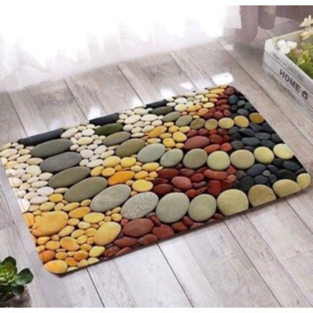 Thảm lau chân 3D kích thước 40 x 60 cm, thảm bếp tấm dài 40x120cm(giao ngâu nhiên)