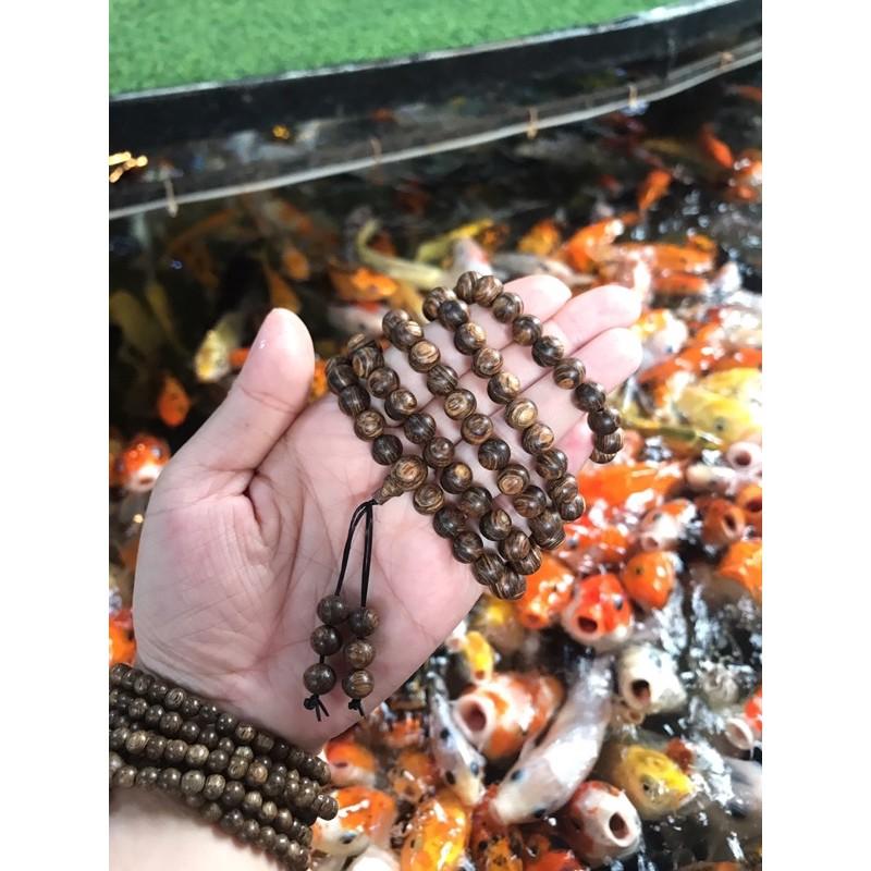 Chuỗi trầm hương 108 hạt sánh chìm nước vân đẹp thơm dịu