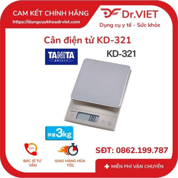 Cân điện tử Tanita KD321 (tiết kiệm thời gian đong đếm và tiện lợi, dùng cho cửa hàng mỹ phẩm, cân sữa bột) -