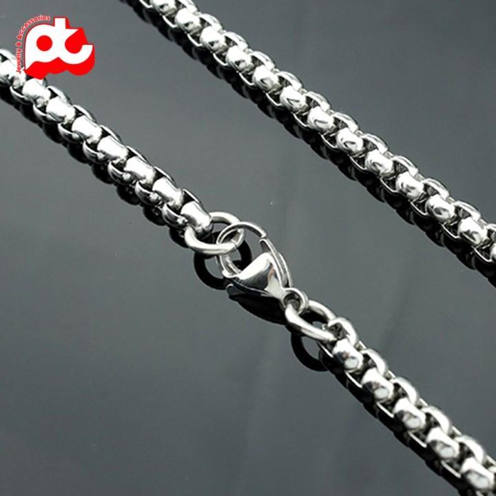 Dây chuyền nam nữ dây xích nam titan thép không gỉ bông dừa khít trangsucpt kích cỡ 4mm PTDCNA48