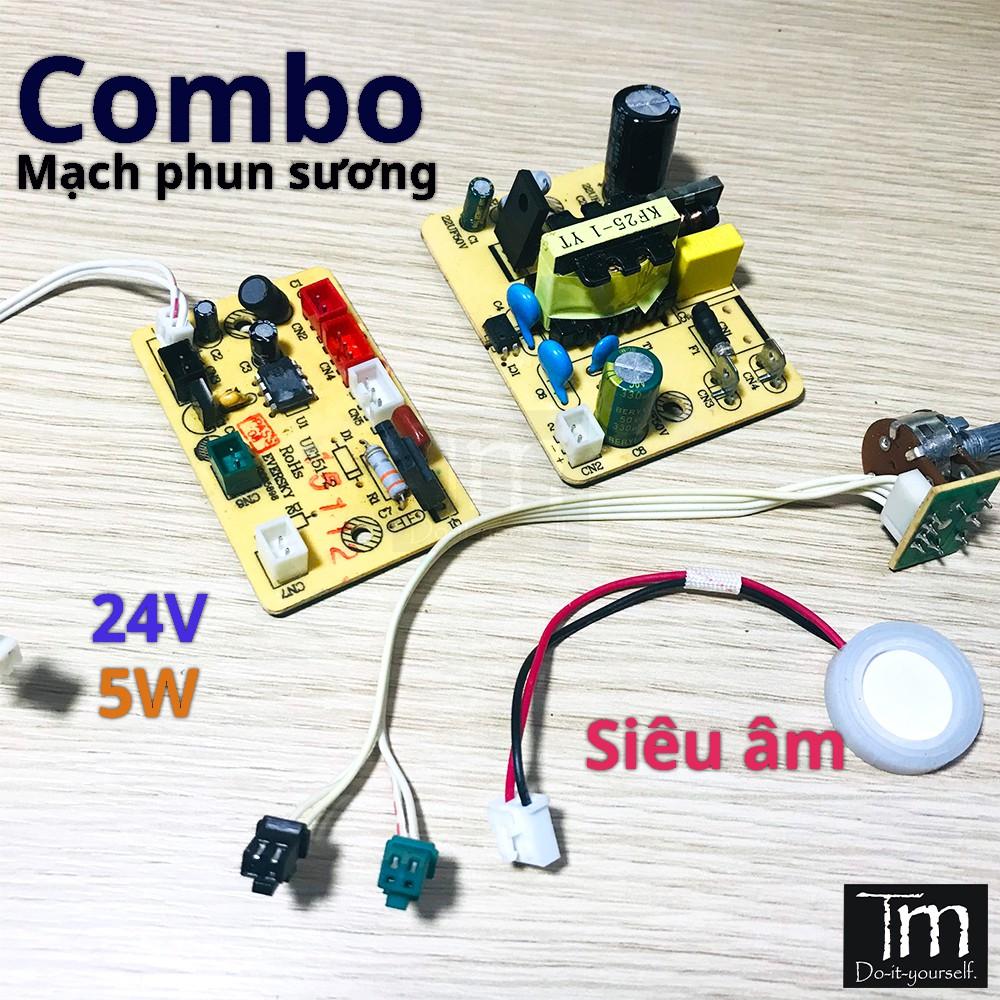 Combo Mạch Phun Sương Siêu Âm 24V 20W