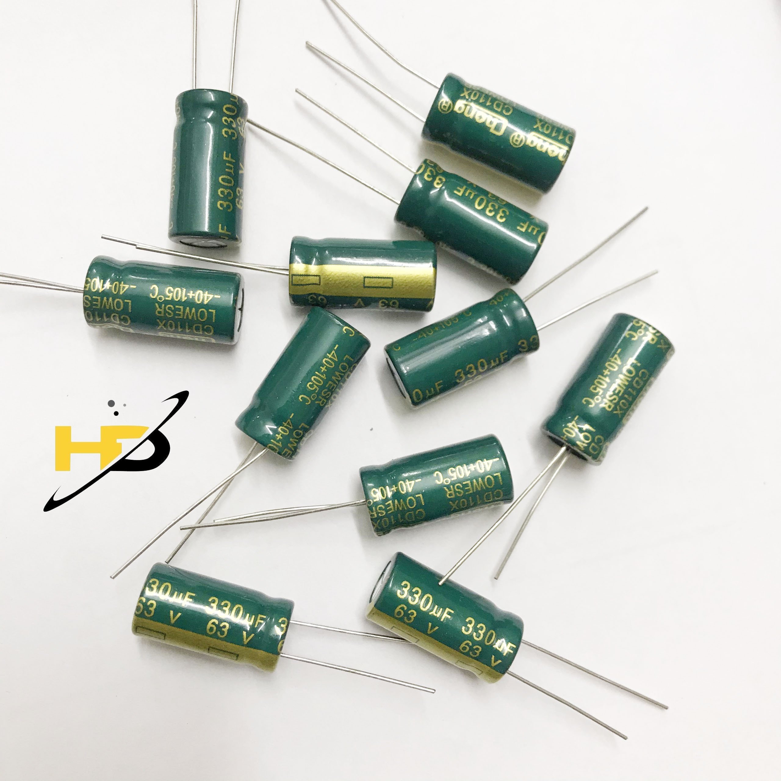 Gói 10 Con Tụ Hóa 63V 330uF Tần Số Cao, Tụ Hóa Phân Cực Loại Tốt