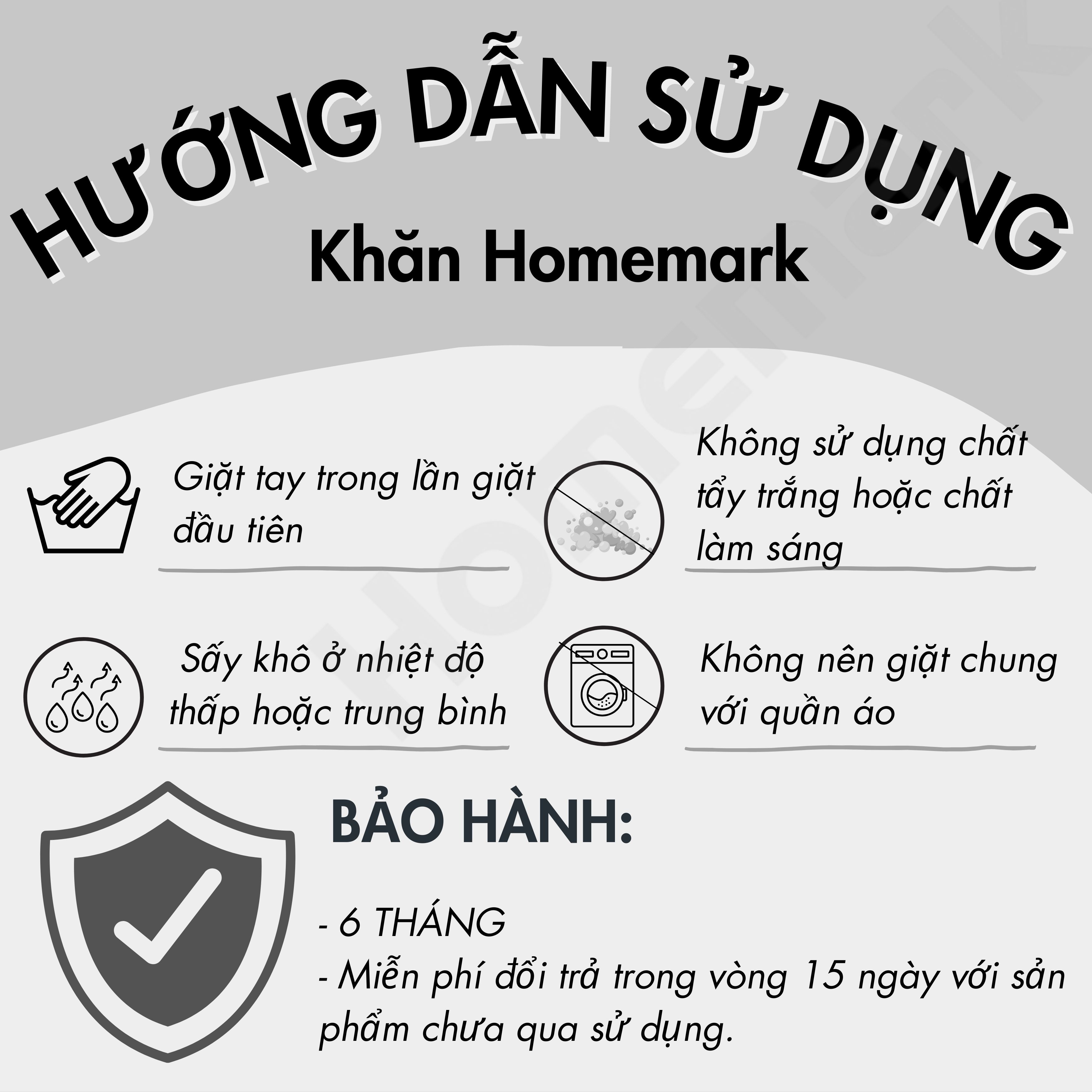 Khăn Tắm, Khăn Mặt Cotton Nguyên Chất Homemark Cao Cấp - Siêu Dày, Mềm Mại, Thấm Hút Tốt