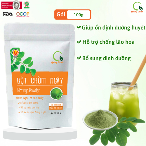 Bột Chùm Ngây Quảng Thanh gói 100g bổ sung dinh dưỡng - phòng ngừa ung thư - ổn định đường huyết