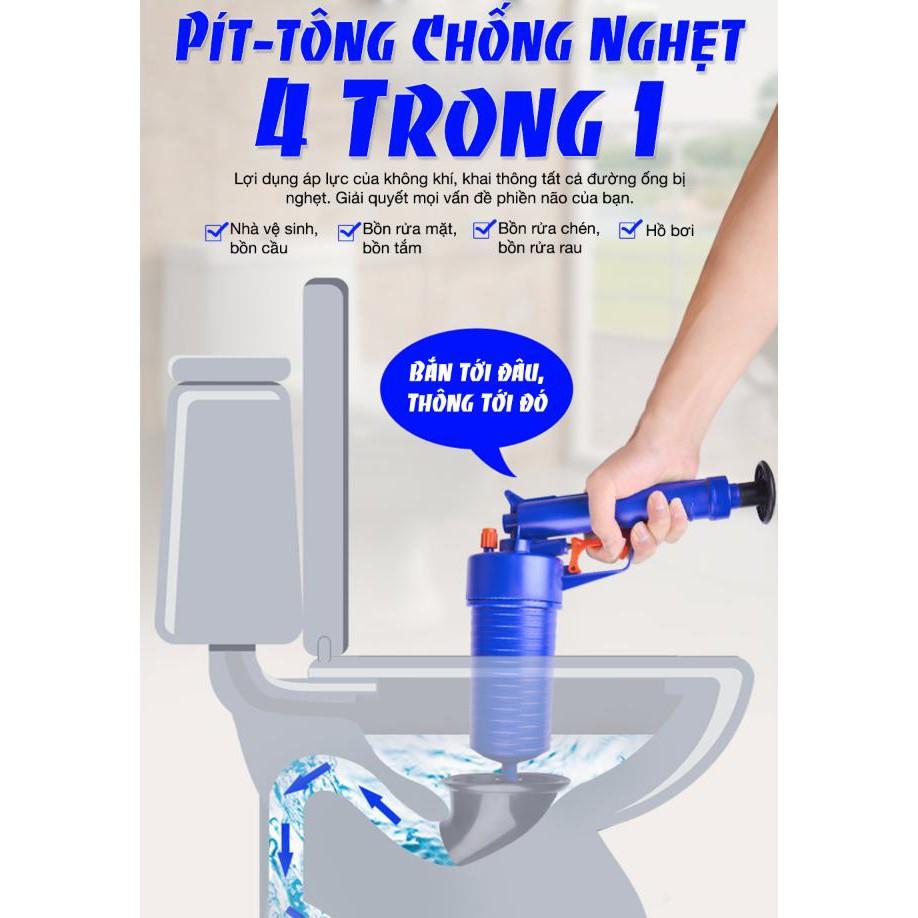 Dụng cụ thông cống nghẹt 1 Pit tông 4 trong 1